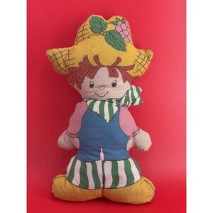 Vintage HUCKLEBERRY PIE 18" Pillow Plush Doll Strawberry Shortcake From Panel